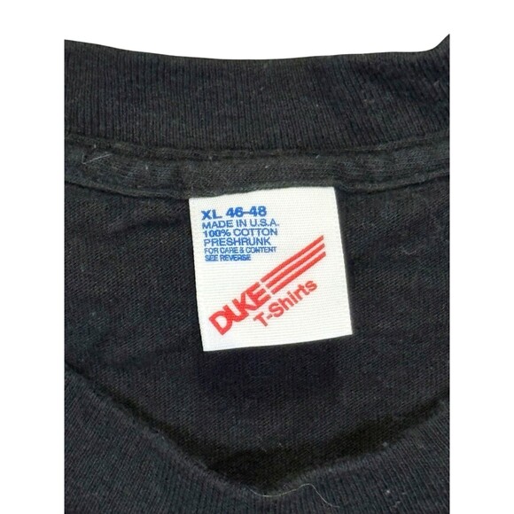 Vintage Blank Black Duke Shirt Mens XL Made In USA Single Stitch Tee Classic 90s - Picture 2 of 3